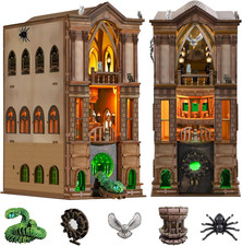 Book Nook Kit 3D Wooden Puzzle with LED Light Bookshelf Insert