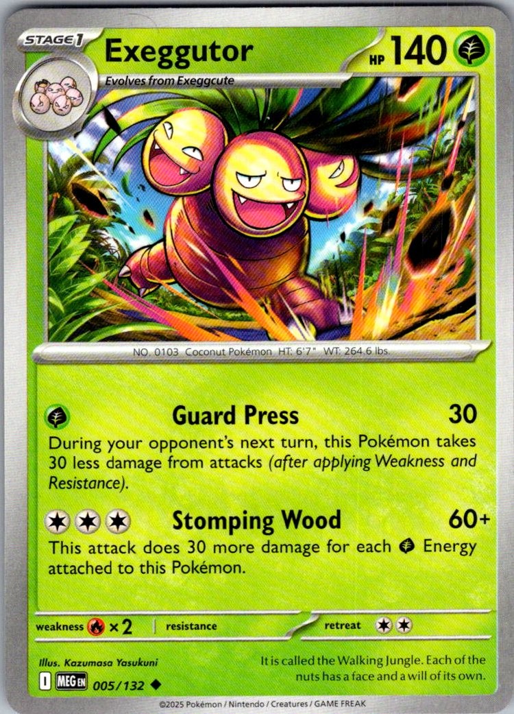 Exeggutor Mega Evolution 005/132 Uncommon Pokemon Near Mint