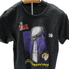 Nike Youth NFL Los Angeles Rams LVI Superbowl Champion T-Shirt Black M 10/12