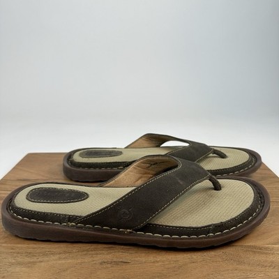 New NWOB Mens Born Owen Distressed Brown Suede Comfort Flip 