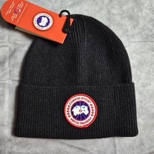 Men  s designer Canada Goose Beanie Black