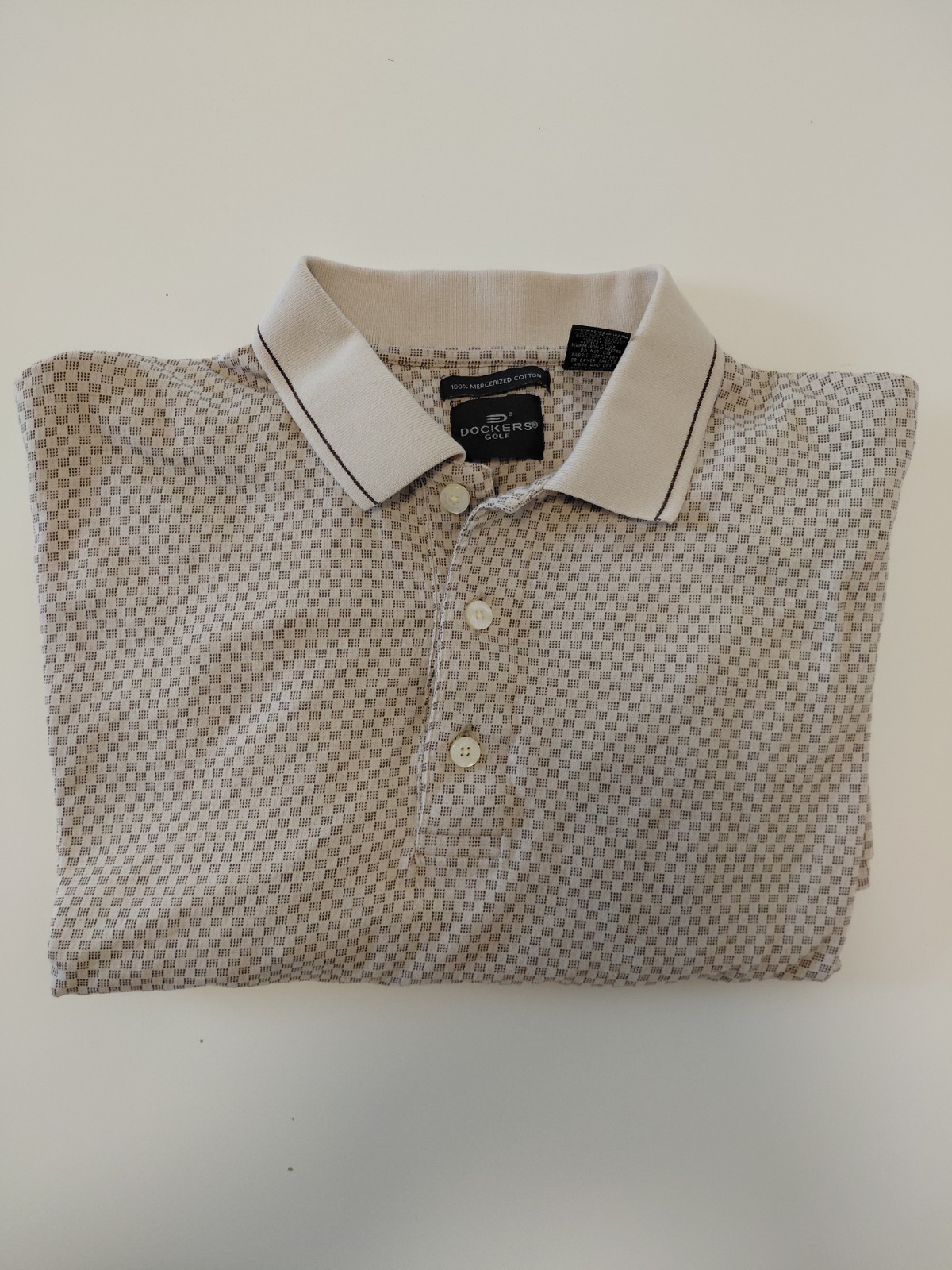 Vintage Retro Style Dockers Golf Polo Shirt Mens Medium