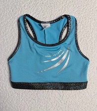 Danskin Now Girls Aqua Wave Keyhole Back Gymnastics Bra Top