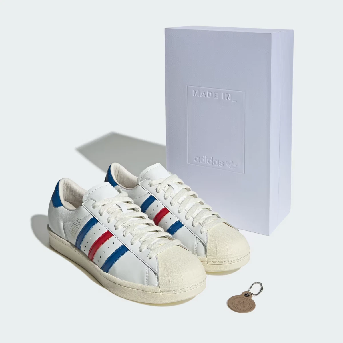 Adidas Superstar Vintage Made in Germany White Blue Scarlet for