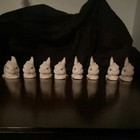 Lot of 8 White Rabbit Bunny Figurines w/ Blue Eyes - Rabbit Animal Figurine — photo 2