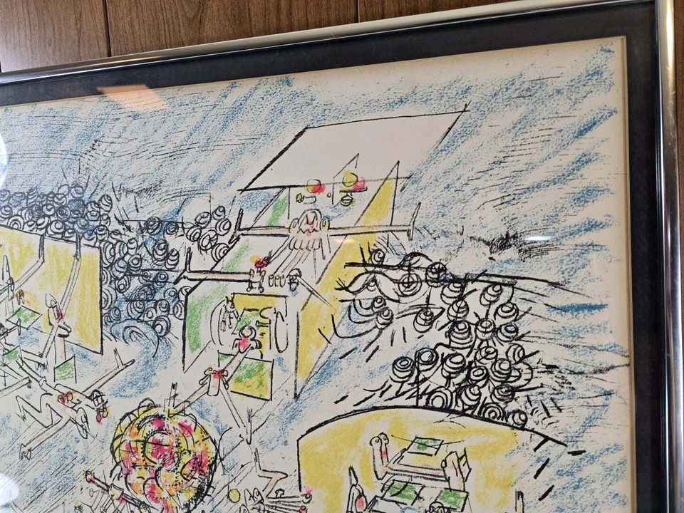 Litografía firmada por Roberto Matta 86/120 surrealista de mediados de siglo abstracta moderna Foto 4 de 4