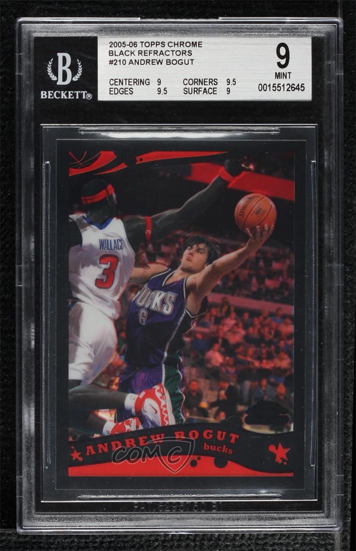 2005-06 Topps Chrome Black Refractor 144/399 Andrew Bogut #210 BGS 9 MINT 0x5w