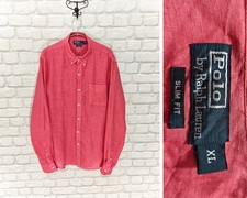 Camicia a maniche lunghe da uomo Ralph Lauren slim fit 100% lino taglia XL