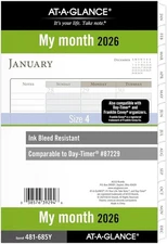 AT-A-GLANCE 2026 Planner Refill 5-1/2"x8-1/2" Monthly Loose-Leaf Desk Size 4