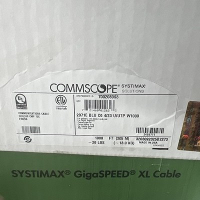 Blue COMMSCOPE GigaSpeed XL Category 6 Cable Plenum 1000ft 2071E 4/23 U/UTP