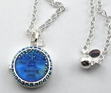 Kirks Folly Love Never Dies Mystic Seaview Moon Locket Charm Necklace Set ST #22