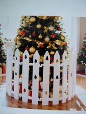 16" Christmas Tree Fence 24 Pc Tree Gate White Dog/ Baby/Cat Safety New