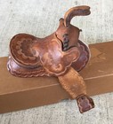 Vintage 1950s Mini Leather Wool Lining Saddle Handmade Salesman Sample Display — photo 3