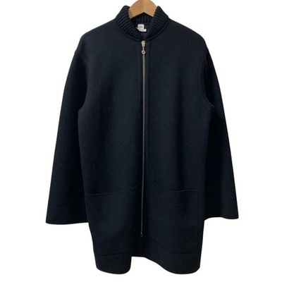 24AW HERMES Bias H Zip-Up Knit Coat 4H2102D2 Size 36 Black Women USED