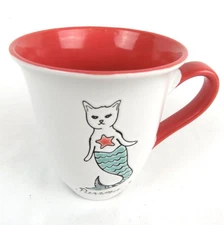 Purrmaid Cute Cat Mermaid Coffee Tee Mug Spectrum Designz 2018 White Red