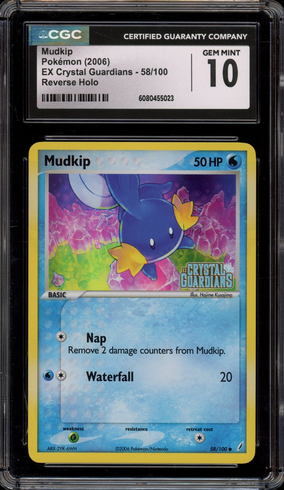 Pokemon Mudkip EX Crystal Guardians Reverse Holo #58 CGC 10 Gem Mint