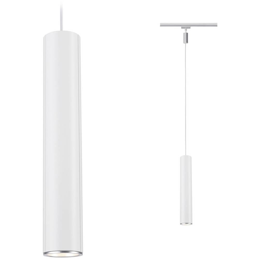 Suspension GU10 URail Paulmann Catalejo en chrome mat et blanc aux finitions premium