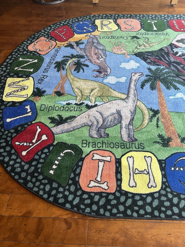 Alfombra grande de dinosaurio ABC (11 pies por 8 pies). Excelente estado, sin envío (recogida) Foto 4 de 4