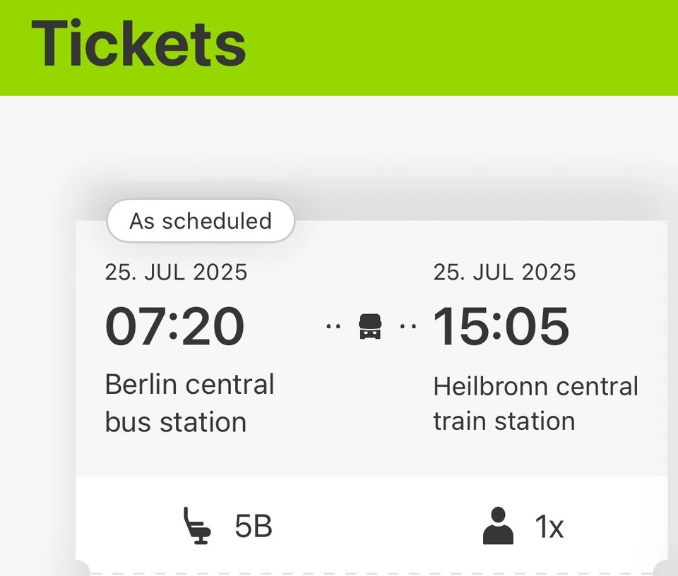 Flixbus: Berlin - Heilbronn (25.07.2025)