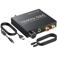 PROZOR 192KHz Digital to Analog Audio Converter Optical to RCA Adapter Upgrade