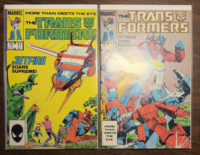 TRANSFORMERS (MARVEL) #11, 12 - 1985-1986 - FREE SHIPPING - JETFIRE - SEE PICS