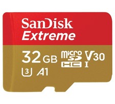 SanDisk Extreme 32GB microSD SDHC V30 U3 C10 A1 UHS-1 100MB/s R 60MB/s W 4x6 ...