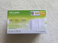 TP-Link TL-PA6010KIT AV600 Powerline Ethernet Adapter Kit   Open Box Unused