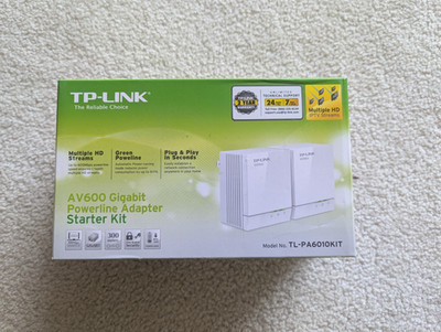 TP-Link TL-PA6010KIT AV600 Powerline Adapter Kit   Open Box Never Used Tested