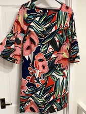 M&S Collection Bold Multicoloured Floral Summer Shift Holiday Fun Dress 10