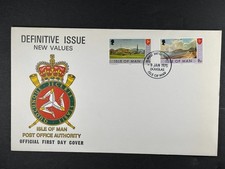 Isle Of Man FDC 1976 Definitive Issue New Values Stamp First Day Cover