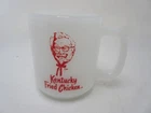 Old Vintage Glasbake Kentucky Fired Chicken Mom's Mug Milk Glass Coffee Mug
