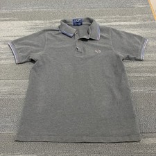 Fred Perry Polo Shirt Mens 40 Medium Gray Twin Tipped Pique Cotton Golf England