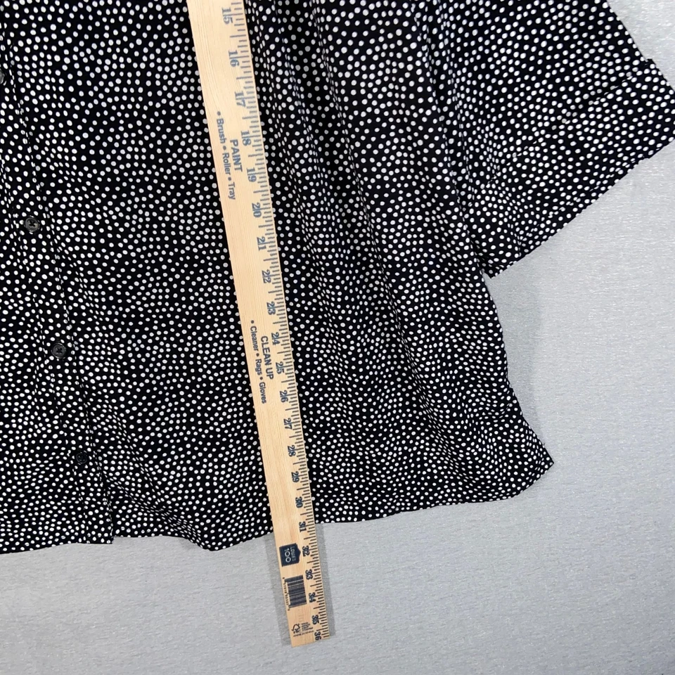Top túnica mujer Catherines 2X 22/24W negro blanco lunares botón delantero Foto 4 de 4
