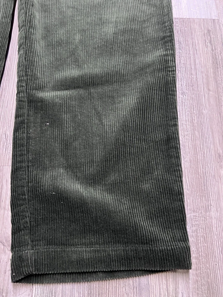 Vintage Polo Ralph Lauren Pants Mens Sz 38x31 Corduroy Pleated Green Preppy Goth - Image 3 of 4