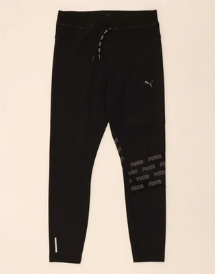 PUMA Womens Graphic Leggings UK 14 Large  Black DL06