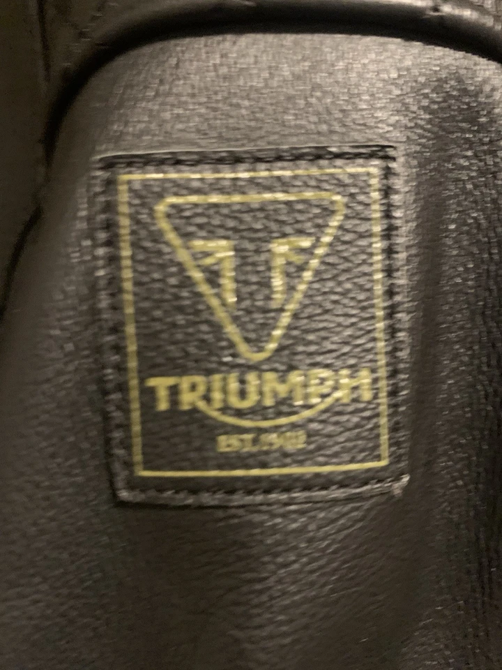 Chaqueta de moto Triumph genuina de cuero negro con armadura completa para mujer Foto 4 de 4