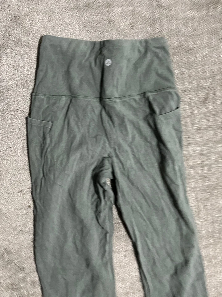 RBX Mujer Pequeño Verde Largo Completo Leggings Atléticos Bolsillos Foto 2 de 4