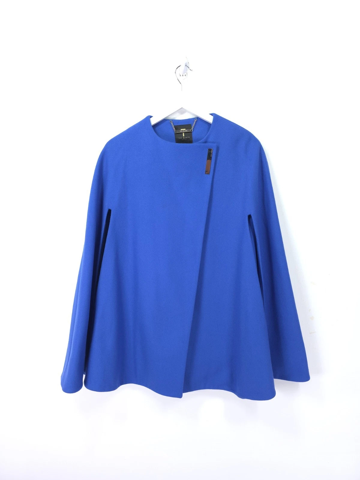 Ted Baker Vickiye Cape Small Bright Blue Wool Cashmere Batwing Jacket Poncho