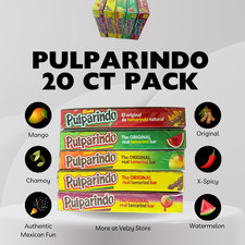 Barritas de caramelo de tamarindo Pulparindo originales - Snack picante mexicano, 20 quilates, De la rosa