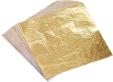 200 Pcs Gold Leaf Sheets Imitation Gold Foil Paper Sheets for Arts, Gilding C...