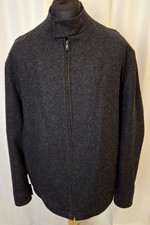 Vintage St Michael Wool Zip Jacket Smart Casual Retro Grey Charcoal Large A5487