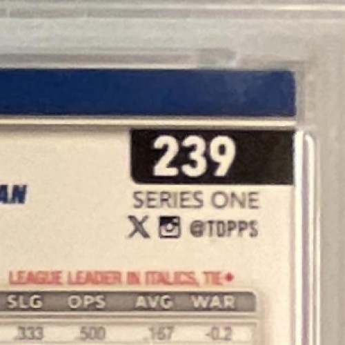 2025 Topps #239 Freddie Freeman Silver Crackle Foilboard Dodgers PSA 9 AH745 view 8