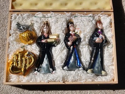 Harry Potter Sorcerer s Stone Set PLUS Snitch Kurt Adler Polonaise Ornaments Box