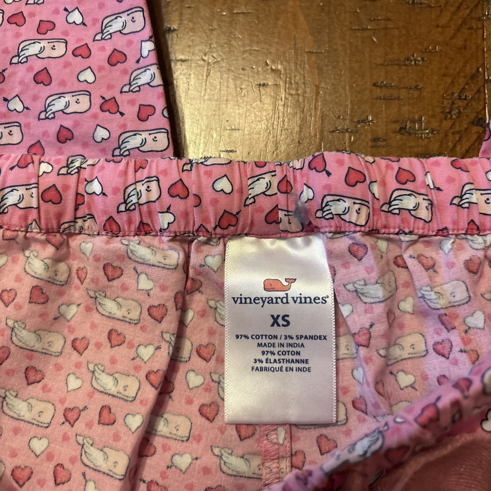 Calças de pijama rosa Vineyard Vines tamanho XS com baleias tamanho grande - Imagem 2 de 4