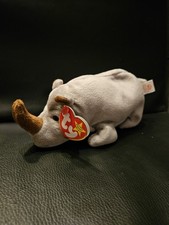 Beanie Baby Spike rhino * Good Condition * Vintage Retro Teddy