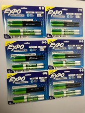 Expo 4ct Fine Mixed 2 Dry / 2 Wet Erase Marker Assorted Green NEW Lot of 6