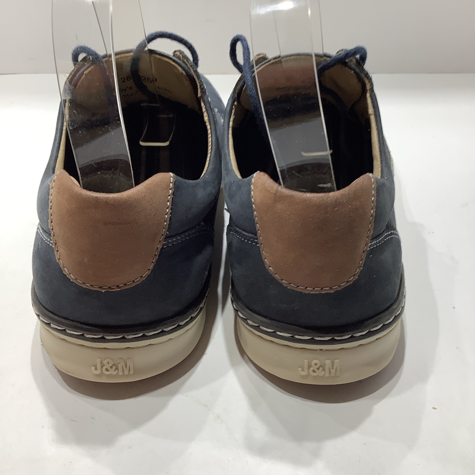 SAOLA Scarpe Johnston & Murphy McGuffey Oxford punta liscia blu navy scamosciate grandi ragazzi taglia 5M