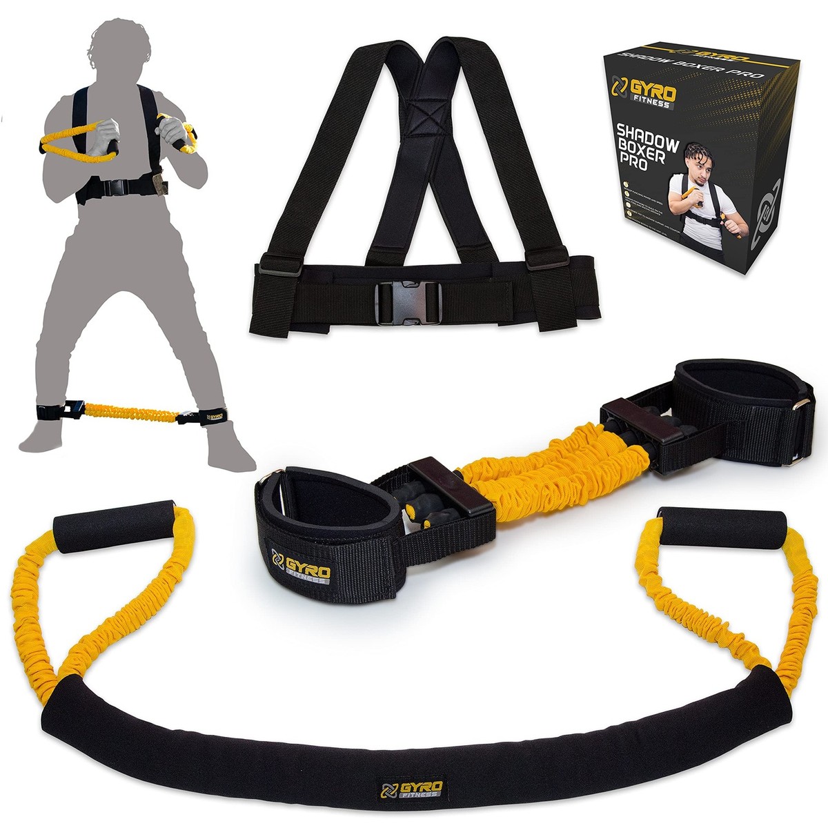 GYRO FITNESS | Shadow Boxer Pro | Boxing Resistance Bands Set for