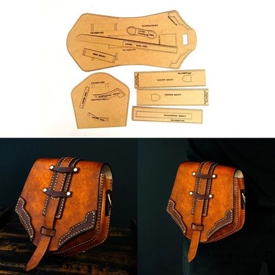 fanny Bag Cut-free Kraft Paper Pattern Drawing Template DIY handmade leather