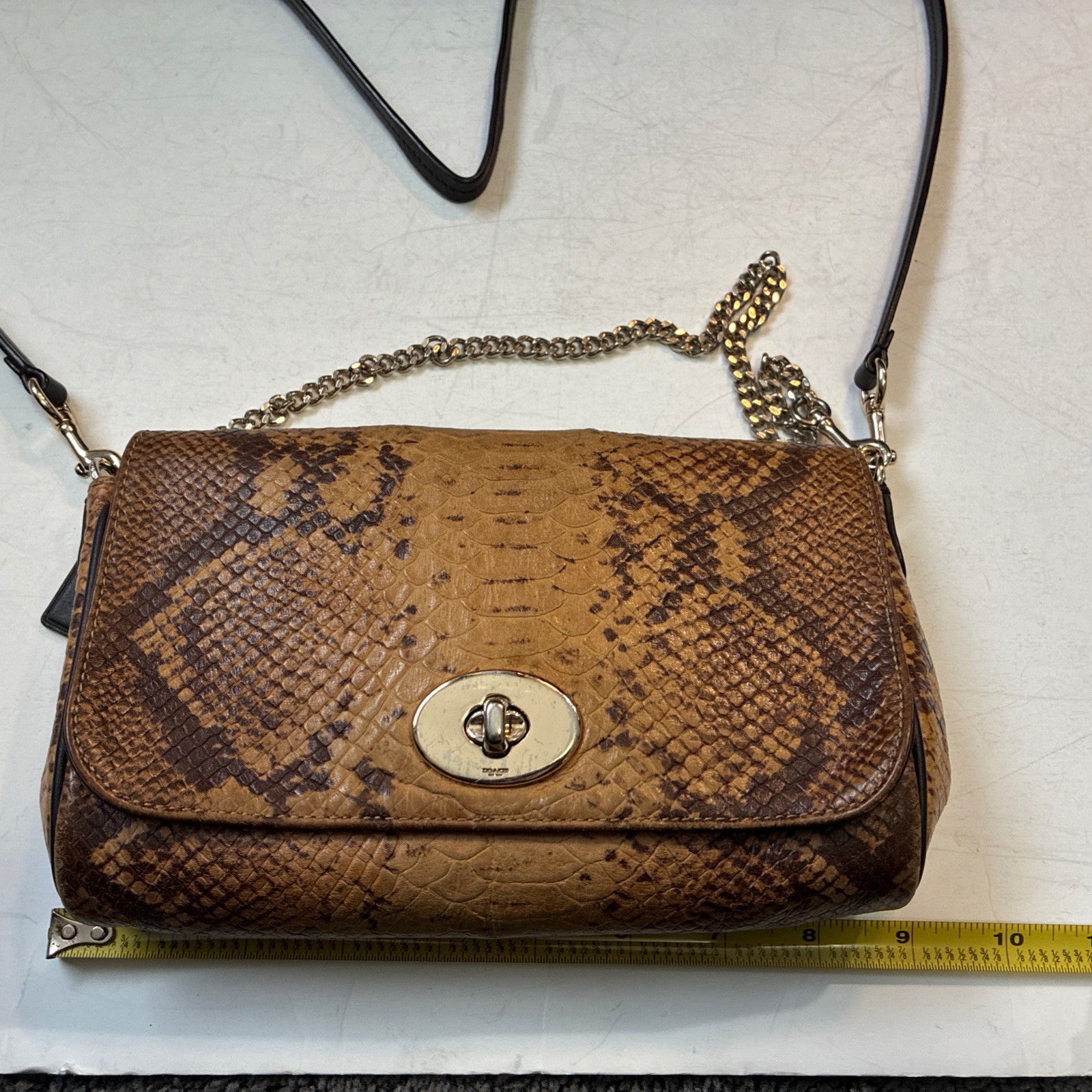 Coach Mini Ruby Leather Python Snake Embossed Cro… - image 2